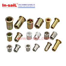 Flat Flange Head Brass Customized Knurled Body Blind Rivet Nut